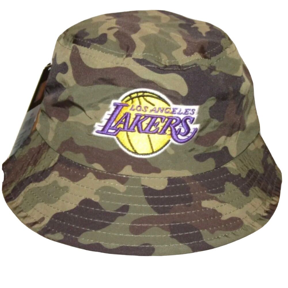 Ultra Game NBA Los Angeles Lakers Bucket Hat Cap Green Camo One Size Fit Most
